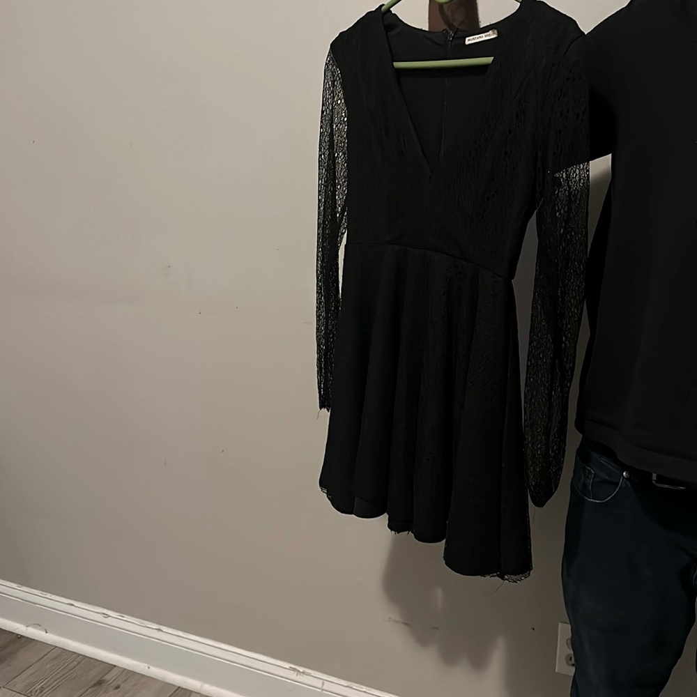 Sheer Black Laced Medi Dress